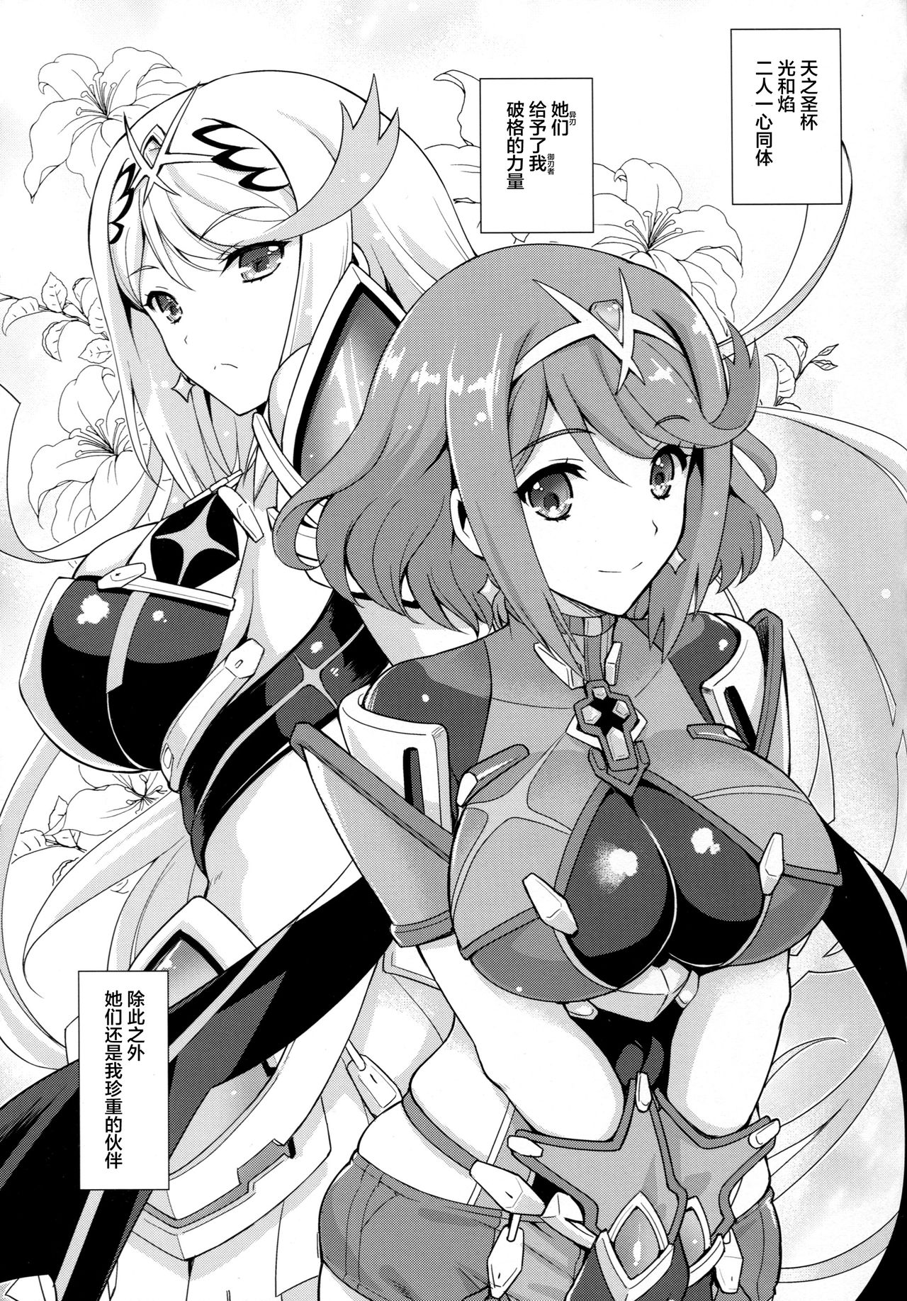 [日本漫画] (COMIC1☆13) [Uguisuya (Uguisu Kagura)] Sono Seihai wa Koyoi mo Atsuku Nure Sobotsu (Xenoblade Chronicles 2)  单本,高潮潮吹,肛门,巨乳大奶,内射中出#[26P]-6