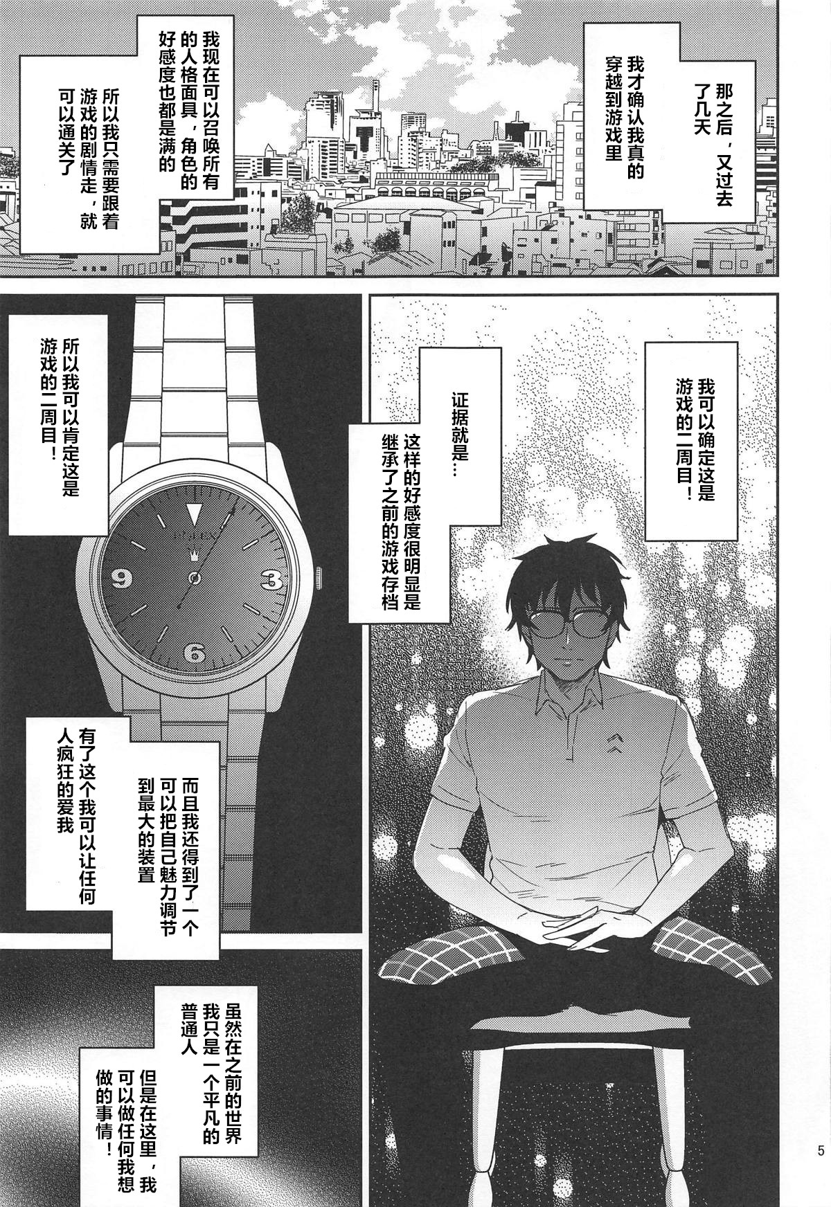 [日本漫画] (C96) [Esebateira (Shibuki Oroshi)] Tensei Shitara 2-shuume Cheat Joutai datta Ken (Persona 5)  单本,巨乳大奶,女学生制服,单男,群P,丝袜#[28P]-4