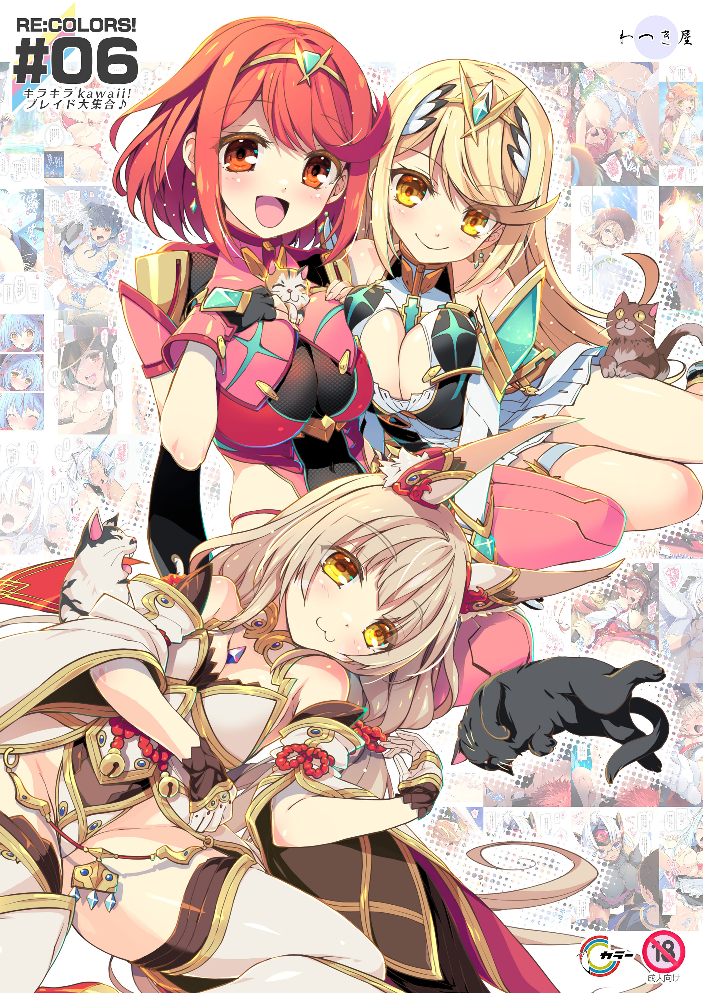 [日本漫画] [わつき屋 (わつきるみ、結城成)] RE：COLORS!#06 キラキラkawaii! ブレイド大集合♪ (ゼノブレイドシリーズ) 单本,巨乳大奶,露出,全彩,大阴茎#[75P]-1