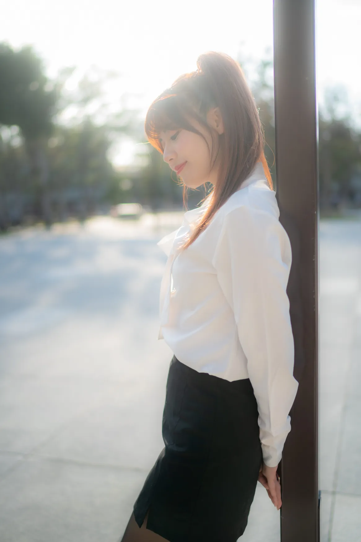 [Mzsock] NO.237 OL black silk uniform high heels street photography#[105P]-7