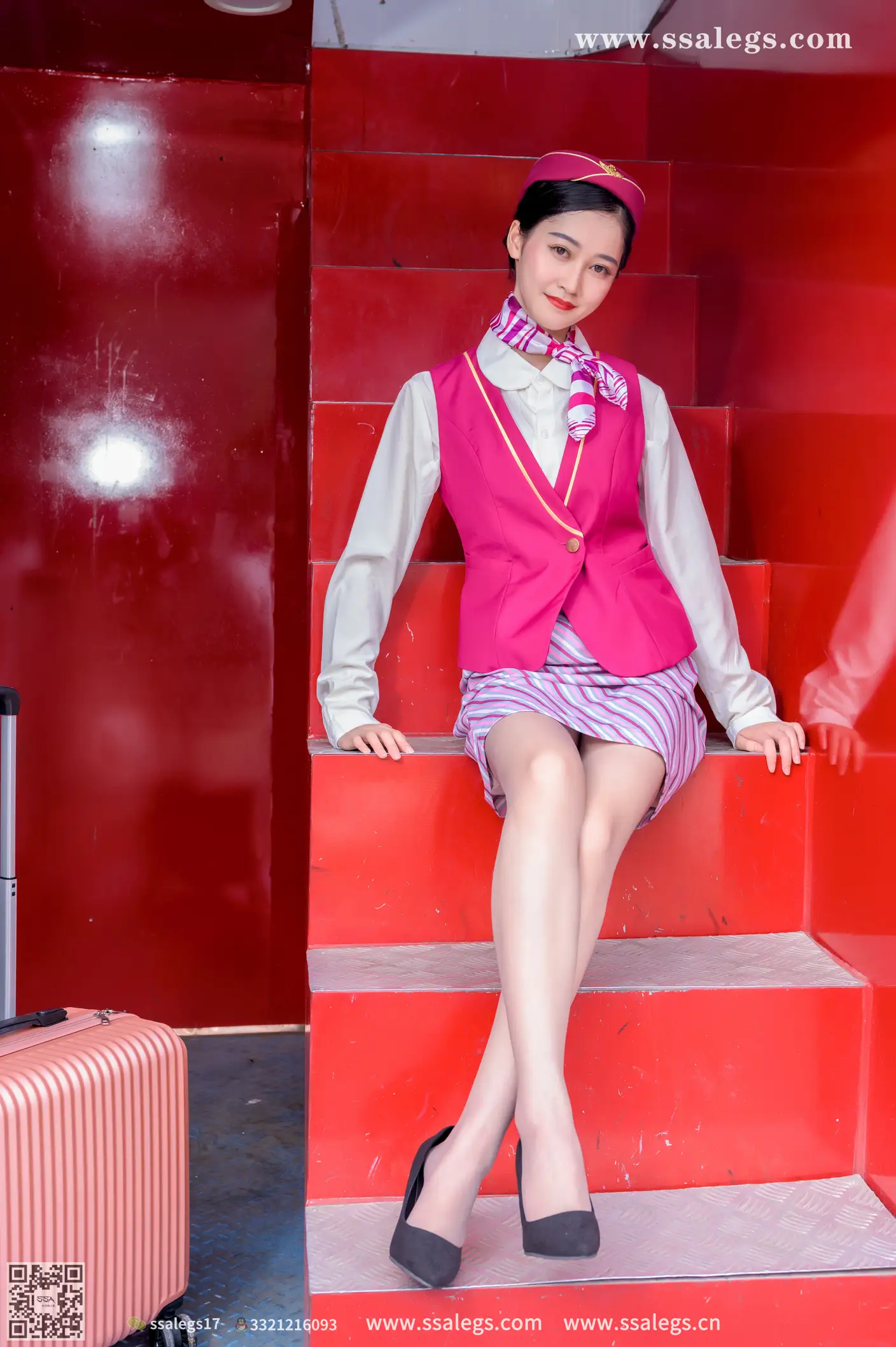 [Mzsock] NO.435 Her stewardess dream (top) silk club#[127P]-5