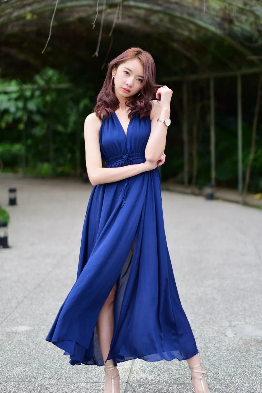 [Mzsock] NO.178 Youbao long skirt with high slits and high legs street photography#[105P]-4