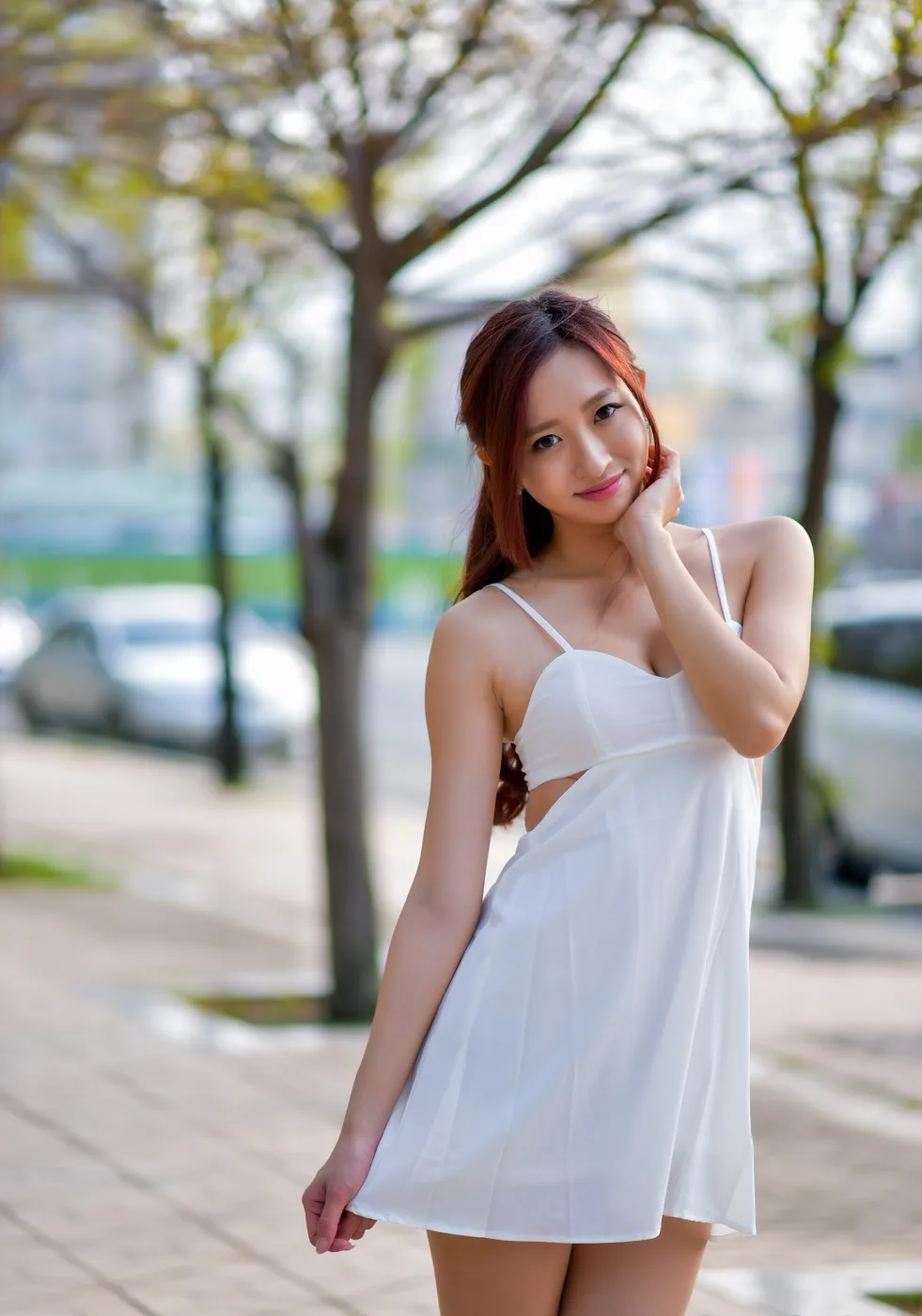 [爱美足] NO.175 名婷 露背吊带连衣短裙丝袜凉高美腿 街拍#[67P]-44