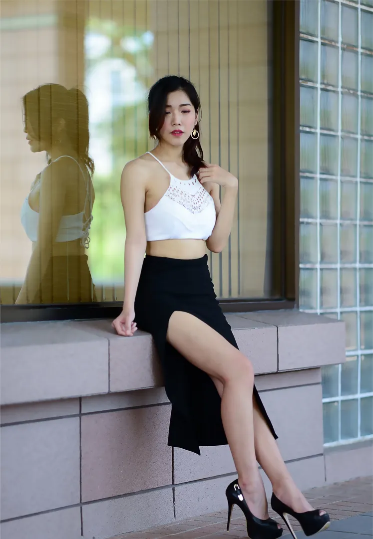 [爱美足] NO.162 莎莎 露肚高叉长裙高跟美腿 街拍#[105P]-9