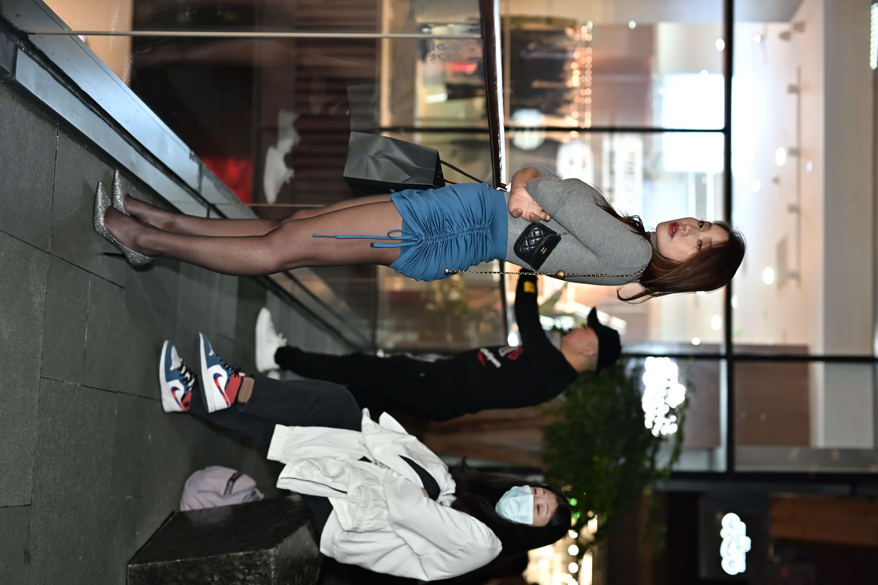[爱美足] NO.157 蓝色包臀裙黑丝美女 街拍#[105P]-11