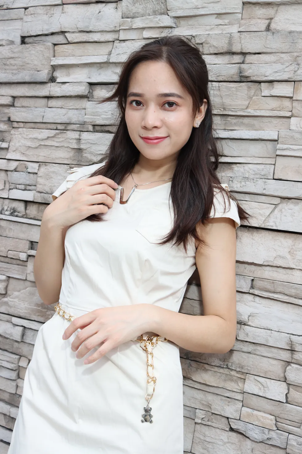 [爱美足] NO.107 Vency Shen 米色连衣裙丝袜高跟美腿 街拍#[70P]-48