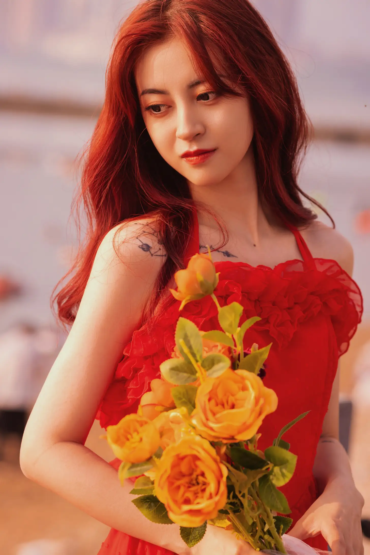 [艺图语] 2022.09.02 Vol.1849 – 海边夕阳和红裙女孩 壹萱-#[33P]-3