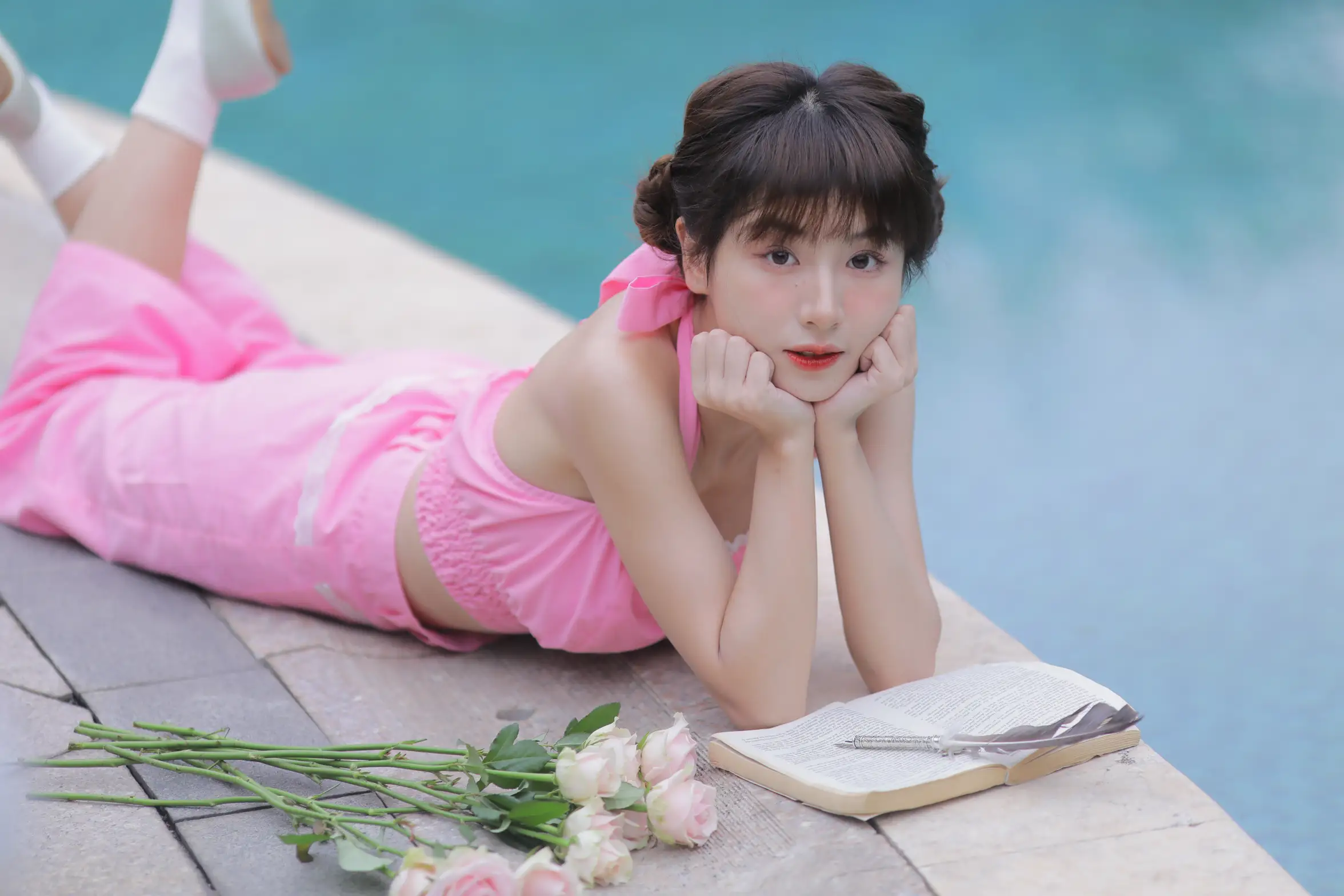 [艺图语] 2022.11.21 Vol.2488 粉色背带裤#[32P]-3